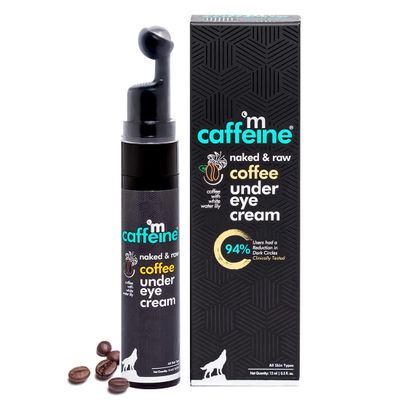 Sheltr Coffee Under Eye Cream Gel for Dark Circles, Puffiness & Fine Lines | 94% Users Saw Reduced Dark Circles | With Cooling Massage Roller