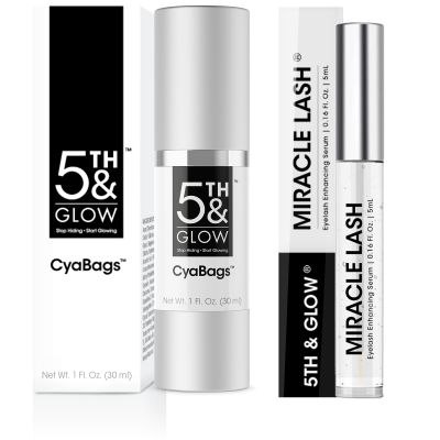 5th & Glow Youthful Beauty Bundle - CyaBags Line Smoother for Instant Skin Transformation + Miracle Lash Enhancing Serum for Stronger, Thicker Lashes - Confidence Boosting Daily Routine