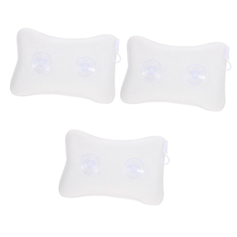 Angoily 3pcs Comfortable Mesh Bathtub Pillow Cups for Neck and Back Support Soft Breathable Bath Spa Cushion for Relaxation