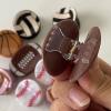 Coffee Football Hair Clips,Cute Sports Ball Bangs Claw Clips,Balls Shape Hair Claw Clips,Acetate Hair Jaw Clips for Girls,Small Claw Barrettes for Women,Pack of 3 (coffee football) view 4
