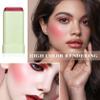 Cream Blush Stick,Waterproof Multi Makeup Cream Stick,Lightweight,Long-lasting,Easy To Use,2 in 2 Multi Blush for Cheeks & Lip Tint & Eyeshadow Makeup,Suitable for All Skin B view 2