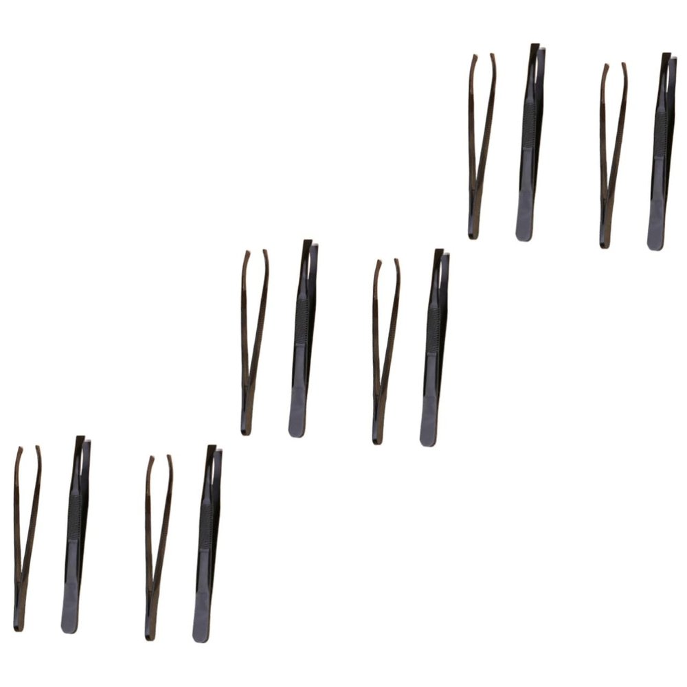 Angoily 12pcs Stainless Steel Eyebrow Shaping Tool Eyebrow Tweezers and Clamp for Precision Trimming and Grooming Includes and Flat Tip Portable Cosmetic Kit