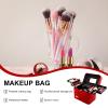 Erice Large Makeup Organizer, 4-Layer Foldable Tray PU Leather Makeup Cosmetic Case, Caboodle, Portable Waterproof Large Capacity Toiletry Box, Makeup Bag Cosmetic Bags for Women (Red), EJ1086503 view 2