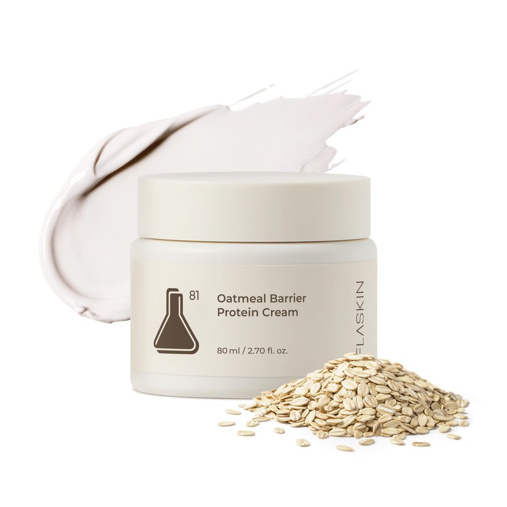 FLASKIN Skin Barrier Cream | Oatmeal Barrier Protein Cream | Moisturizing, Strengthens Skin Barrier, Firms | Oatmeal Protein | Dry Skin | Korean Skincare | 80ml