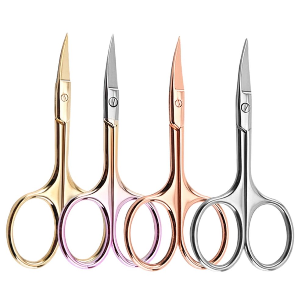 Angoily 12pcs Professional Beard Scissors Stainless Steel Mustache Trimmer for Barbers Painless Shears Random Color