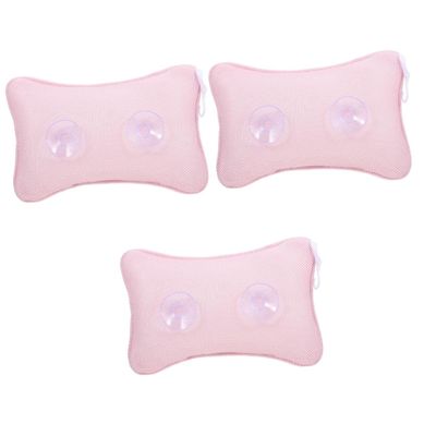 Angoily 3pcs Comfortable Bath Pillow Cups Mesh Headrest for Bathtub and Spa Quick-Drying and Bath Accessories for Neck and Support