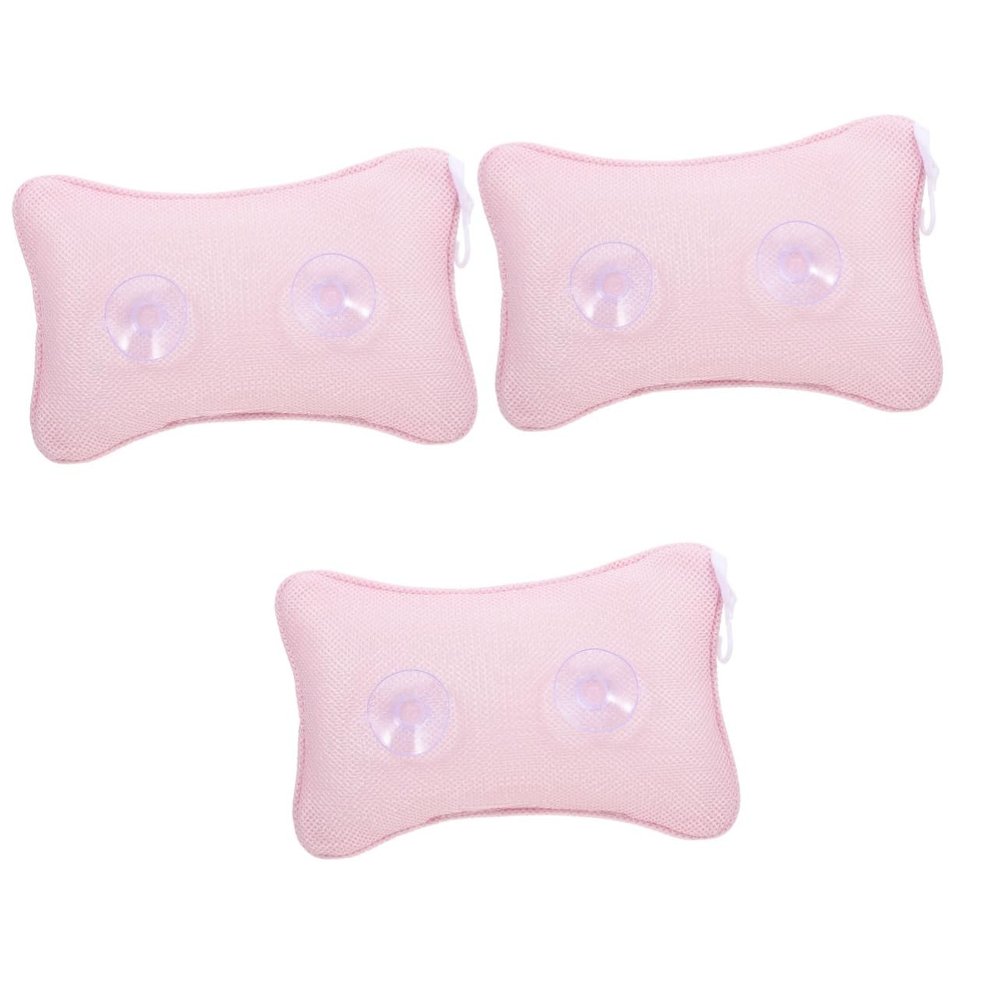 Angoily 3pcs Comfortable Bath Pillow Cups Mesh Headrest for Bathtub and Spa Quick-Drying and Bath Accessories for Neck and Support
