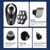 EKHOU Head Shavers for Bald Men, Rechargeable Powerful Beard Hair Electric Shaver for Men Body Trimmer Facial Grooming Kit Electric Razor Balde Shaving Machine (Color : Black) view 2
