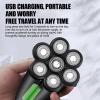 EKHOU Head Shavers for Bald Men, Rechargeable Powerful Beard Hair Electric Shaver for Men Body Trimmer Facial Grooming Kit Electric Razor Balde Shaving Machine (Color : Black) view 3
