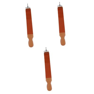 Angoily 3pcs Cow Hide Barber Strop Double Sided Sharpening Belt Canvas Razor Strop Leather Sharpening Strap Final Honing Tool