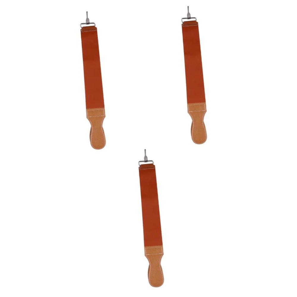 Angoily 3pcs Cow Hide Barber Strop Double Sided Sharpening Belt Canvas Razor Strop Leather Sharpening Strap Final Honing Tool