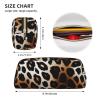 Dwrepo Leopard Print Pencil Bag Portable Leather Pencil Case Travel Makeup Bag Large Capacity Toiletry Bag for Women, Gold view 4
