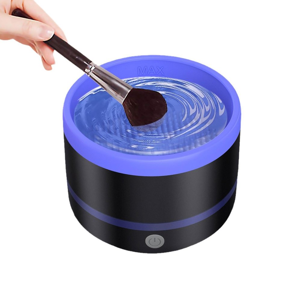 AHDFY Electric Makeup Brush Cleaner Machine, Make up Brush Cleaner Set, Quick Cleaning Electric Makeup Brush Cleaner Machine, USB Automatic Spinner Cosmetic Brush Cleaner, for All Makeup Brushes