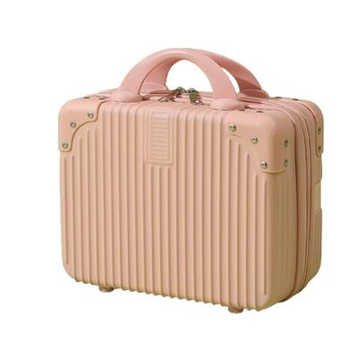 Cosmetic Case, Travel Cosmetic Bag, Cosmetic Organizer Brush Organizer, Leather Train Travel Case, Suitable for Female Makeup Artist to Carry (Pink)