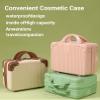 Cosmetic Case, Travel Cosmetic Bag, Cosmetic Organizer Brush Organizer, Leather Train Travel Case, Suitable for Female Makeup Artist to Carry (Pink) view 2