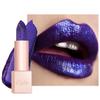 Oulac Blue Purple Glitter Lipstick, Infinity High Shine Finish, Hydrating Lip Color Infused with Damask Rose Oil for All-Day Comfort, Gluten-Free Vegan Beauty, D01 Sapphire view 1