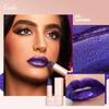 Oulac Blue Purple Glitter Lipstick, Infinity High Shine Finish, Hydrating Lip Color Infused with Damask Rose Oil for All-Day Comfort, Gluten-Free Vegan Beauty, D01 Sapphire view 2