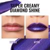 Oulac Blue Purple Glitter Lipstick, Infinity High Shine Finish, Hydrating Lip Color Infused with Damask Rose Oil for All-Day Comfort, Gluten-Free Vegan Beauty, D01 Sapphire view 4
