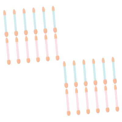 DOITOOL 48pcs Eyeshadow Stick Sponge Tip Alicator Disposable Makeup Tools for Women Brush Eyeshadow Applicators Random Color