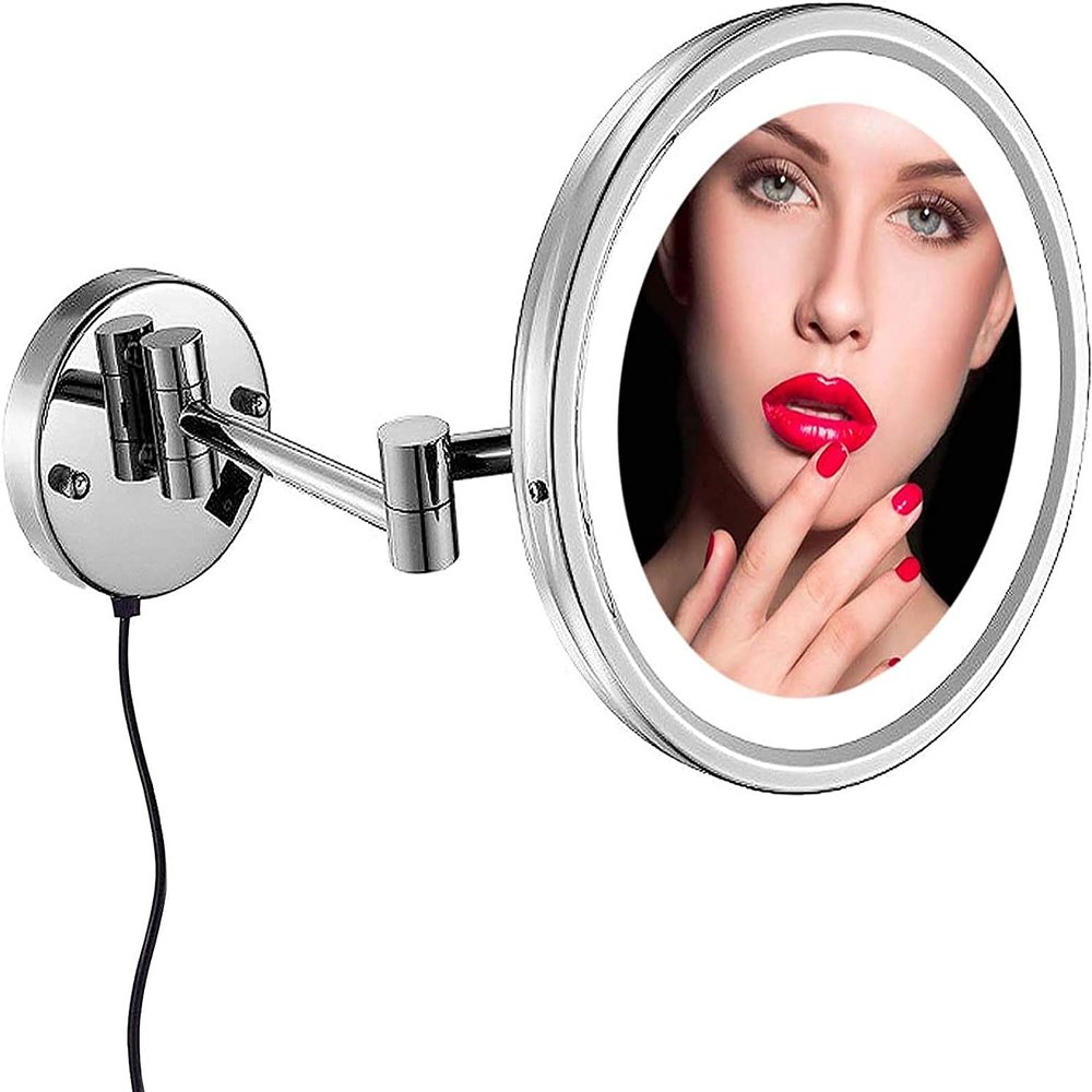 Makeup Mirror Wall Mounted 10x, Round Make Up Mirror, 180 Rotating Portable- for Makeup, Shaving, Facial Care