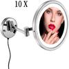 Makeup Mirror Wall Mounted 10x, Round Make Up Mirror, 180 Rotating Portable- for Makeup, Shaving, Facial Care view 2