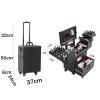 Rolling Makeup Case Multi-functional Cosmetic Train Case, Large Trolley Storage Case, Rolling Cosmetic Organizer With 4 Rolling Wheels,Professional Make Up With Drawers,Black , Purple ( Color : Black view 2