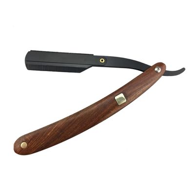 Beatifufu 2pcs Bloodwood Handle Safe Shaving Razors for Men Razor Stand Metal Blade for Beard Sideburns Short Fine Hair