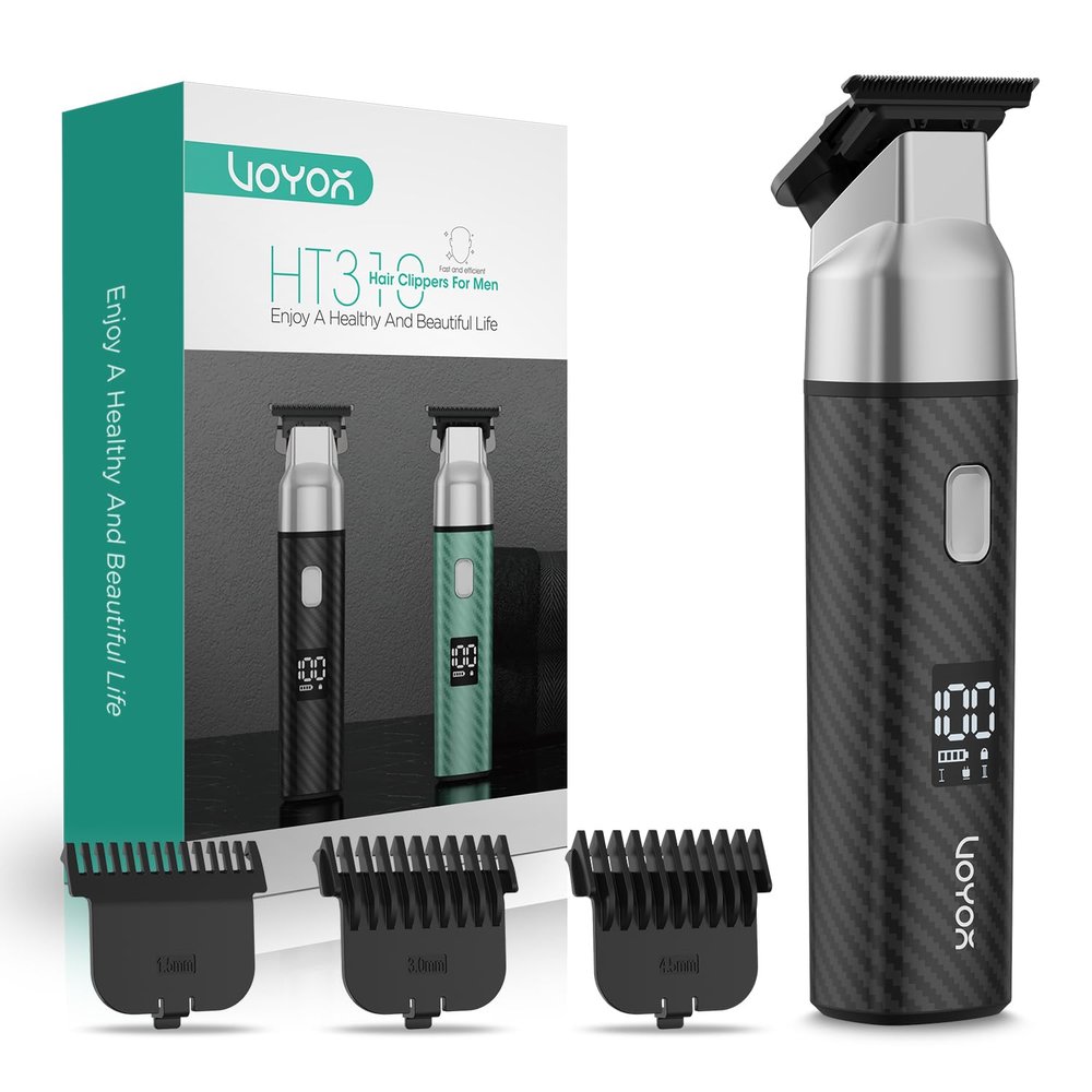 VOYOR Body Hair Trimmer for Men,Electric Razor,Versatile Groin & Body Trimmer,Waterproof and Cordless Shaver, Manscaper for Men, USB-C Charging Groomer,Ceramic Blade Razor Male Grooming HT310 (Black)