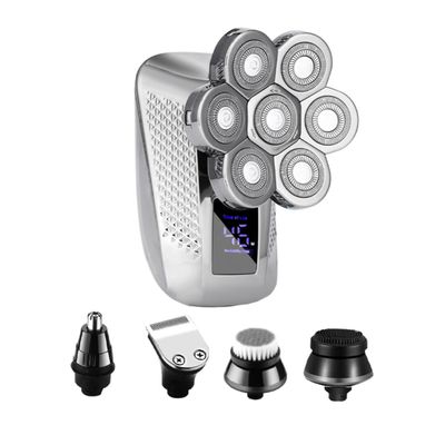 Beatifufu 1set Seven Blade Electric Shaver for Men Rechargeable Facial Grooming Compact Design Removable USB Charging