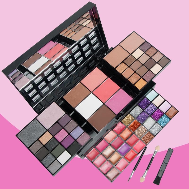 All-in-One Makeup Kit Makeup Set with Cosmetics Mirror, Makeup Applicators, 36 Eye Shadows Colors, 28 Lipstick Lip Glosses, 3 Blushes, and 4 colors concealer - Premium Giftable Packaging
