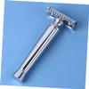 Beatifufu Old-fashioned Manual Hand Shaver Tool for Beard Trimming Zinc Alloy Razor Lightweight and Portable Father's Day for Men Silver view 4