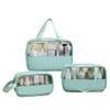 NIORYUZ 3-Pieces Clear Cosmetics Bag Transparent PVC Travel Pouch Makeup Organizer Water Proof Cases, Set of 3 (Mint Solid) view 1