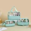 NIORYUZ 3-Pieces Clear Cosmetics Bag Transparent PVC Travel Pouch Makeup Organizer Water Proof Cases, Set of 3 (Mint Solid) view 2
