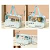 NIORYUZ 3-Pieces Clear Cosmetics Bag Transparent PVC Travel Pouch Makeup Organizer Water Proof Cases, Set of 3 (Mint Solid) view 4