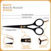 5'' Beard Scissors for Men- German Mustache Scissors with Beard & Mustache Comb- Beard Trimming Scissors with Travel Pouch- Mustache Grooming kit for Men Facial Hair Styling-Mustache Trimmer. view 4