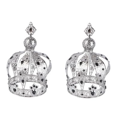 Angoily 2pcs Elegant Retro Round Vintage Black for Weddings Anniversaries and Prom Lightweight Sparkling Crystals Easy to Wear for Brides and Women