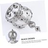 Angoily 2pcs Elegant Retro Round Vintage Black for Weddings Anniversaries and Prom Lightweight Sparkling Crystals Easy to Wear for Brides and Women view 3