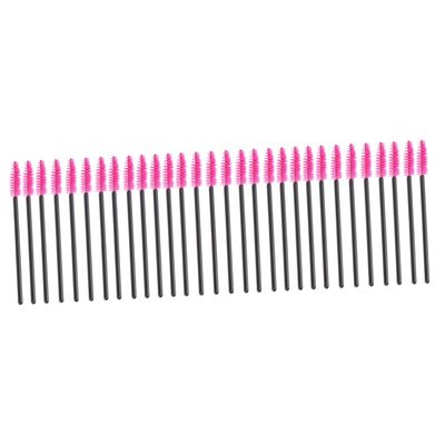 Beaupretty 300pcs Eyelash Brush Disposable Lashes Mascara Wands Eyebrow Comb Rosy Handle Daily Makeup
