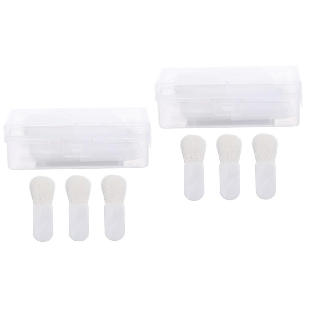 balacoo 6pcs Mini Blush Brush for Women Soft Bristle Powder Makeup Tool Storage Box for Travel Home for Liquid Products