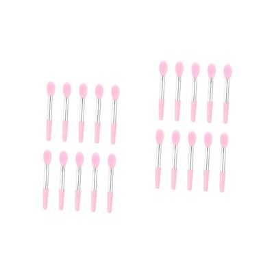 Balacoo 20 Pcs Lip Mask Spoon Cream Eye Shadow Stick Silicone Basting Brush Makeup Applicators Silicone Dish Sponge Makeup Eyeshadow Lipstick Makeup Brush Lip Balm Cosmetic Miss, 5X0.7X0.5CM, Pink