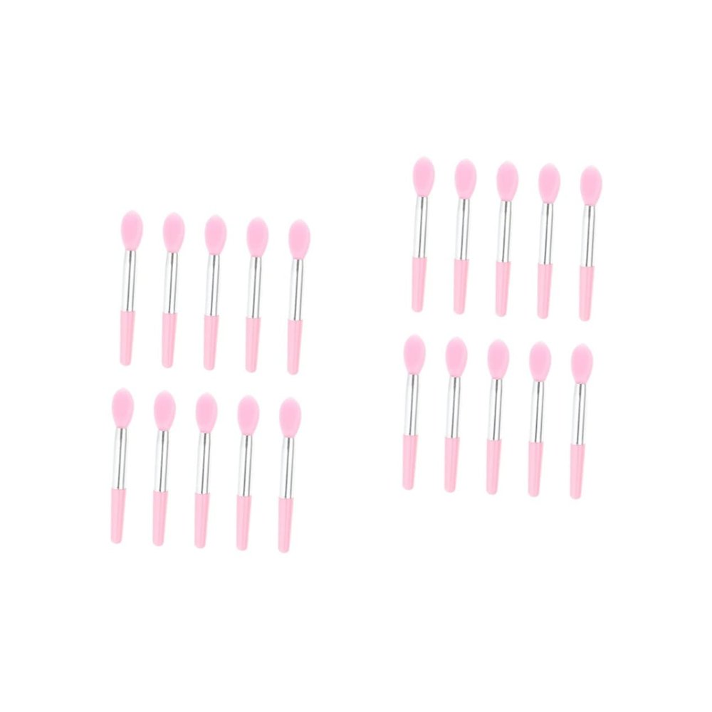Balacoo 20 Pcs Lip Mask Spoon Cream Eye Shadow Stick Silicone Basting Brush Makeup Applicators Silicone Dish Sponge Makeup Eyeshadow Lipstick Makeup Brush Lip Balm Cosmetic Miss, 5X0.7X0.5CM, Pink