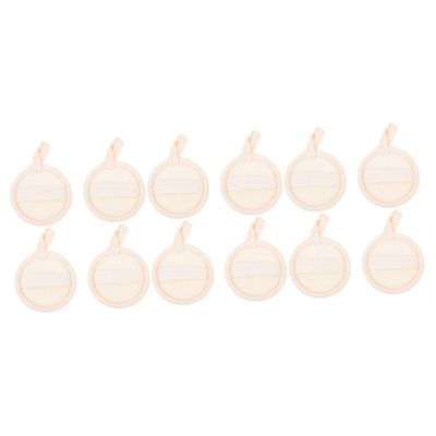 Balacoo 12 Pcs Makeup Remover Cotton Face Towel Makeup Remover Pads Facial Loofa Compressed Sponges Round Skin Care Tools Facial Sponges for Washing Face Loofah Scrubber Make up, Beige