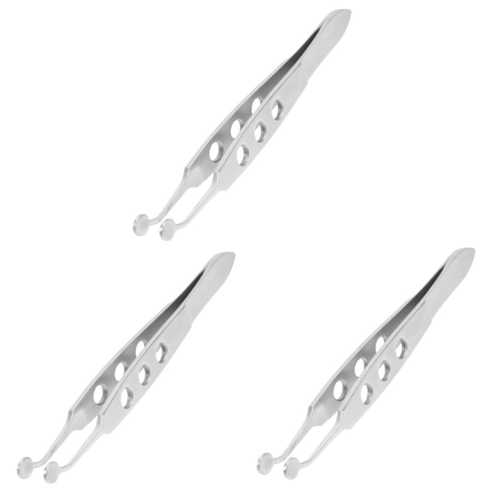balacoo 3pcs Multi-function Eyelid Tweezers for Women Eyelid Forceps Meibomian Gland Device Smooth Tip