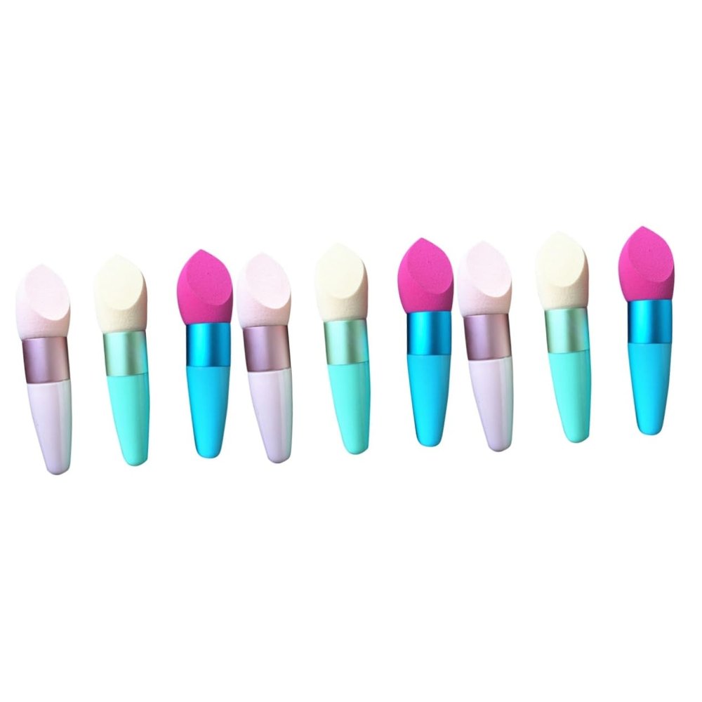 balacoo 3pcs Handle Mushroom Makeup Sponge Cosmetic Blender Puff for Foundation Concealer Blush and Highlighter Easy to Clean Random Color for Women