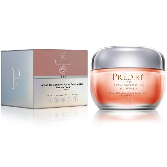 Prdir Paris 1.7oz Argan Oil Collagen Facial Peeling Gel Vitamin A & E, Clear