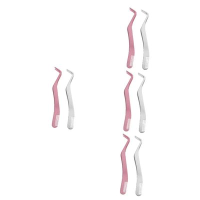 balacoo 8pcs Lash Clamp Tweezers Eyelash Tweezer for Lashes Alicator Tool Makeup Tool
