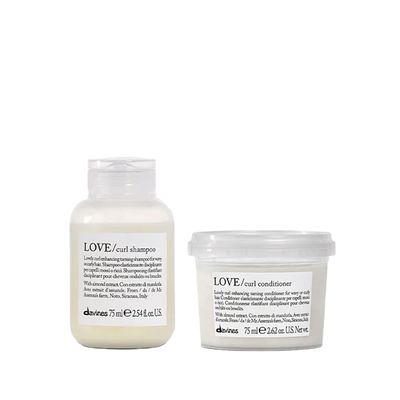 Davines LOVE Curl Shampoo & Conditioner, Enhance & Control Curly & Wavy Hair, Smooth and Moisturize Weightless Curls with Almond Extract, Adds Volume & Softness, 8.45 & 8.77 fl. oz.