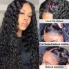 Headband Wig 5X5 Deep Wave Lace Closure Wigs Peruvian Human Hair 14-40inch Glueless Pre Plucked with Baby Hair Deep Curly Transparent Lace Wigs for Black Women Glueless Wigs ( Color : 5X5 closure wig view 3