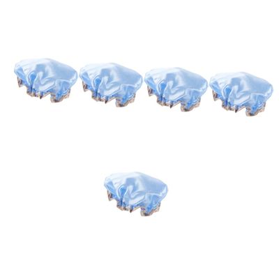 balacoo 5pcs Women Bath Hat Elastic Reusable Shower Cap for Hair Comfortable Peva Design for Spa and Makeup for
