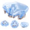 balacoo 5pcs Women Bath Hat Elastic Reusable Shower Cap for Hair Comfortable Peva Design for Spa and Makeup for view 2